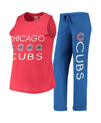 Women's Concepts Sport Royal, Red Chicago Cubs Meter Muscle Tank Top and Pants Sleep Set