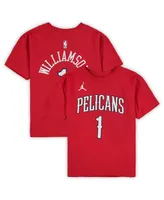 Preschool Boys and Girls Jordan Zion Williamson Red New Orleans Pelicans Statement Edition Name Number T-shirt