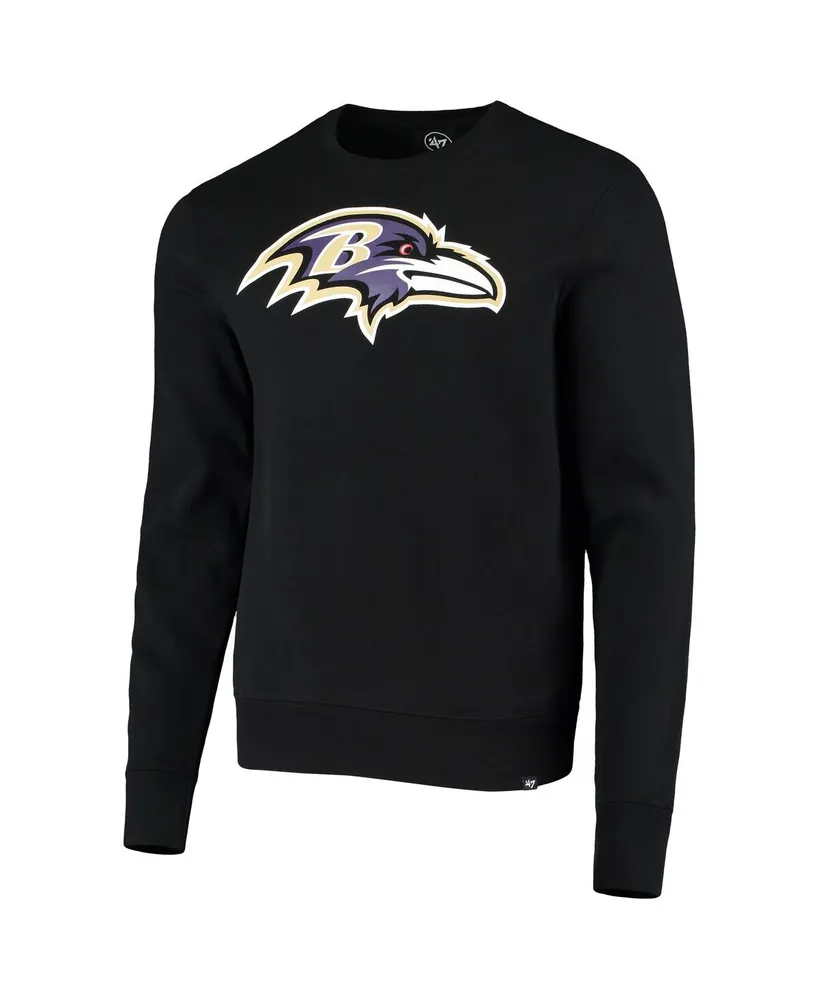 Men's '47 Brand Black Baltimore Ravens Team Imprint Headline Pullover Sweatshirt