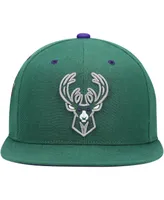 Men's Mitchell & Ness Hunter Green Milwaukee Bucks 40th Anniversary Color Flip Snapback Hat