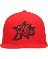 Men's Mitchell & Ness Red Philadelphia 76ers Hardwood Classics Tonal Snapback Hat