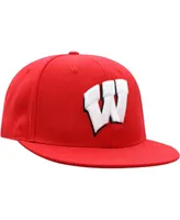 Men's Top of the World Red Wisconsin Badgers Team Color Fitted Hat