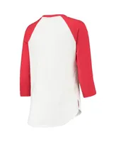 Women's Under Armour White and Red Cincinnati Bearcats Baseball Raglan 3/4 Sleeve T-shirt