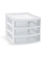 Mq 3-Drawer Storage Unit with Clear Drawers, Pack of 6