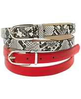 I.n.c. International Concepts 2-Pk Snake & Solid Belt, Created for Macy's