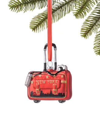 Macy's Glass New York Suitcase Ornament, Created for Macy's