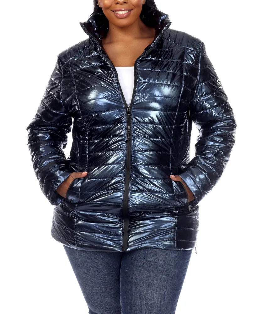 Plus Metallic Puffer Coat