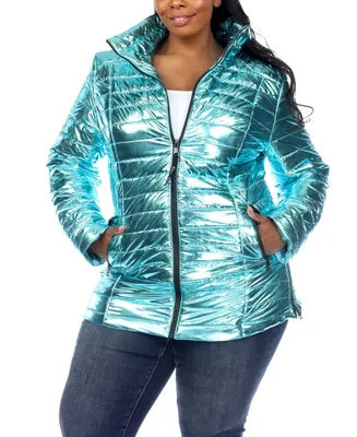 Plus Metallic Puffer Coat