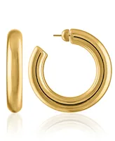 Oma The Label Women's Chubby Large 18K Gold-Plated Brass Hoops Earrings - Gold