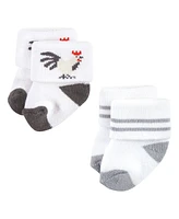 Hudson Baby Baby Boys Hudson Unisex Cotton Rich Newborn and Terry Socks, Farm 12-Pack