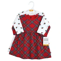 Hudson Baby Girls Cotton Dresses, Red Tartan