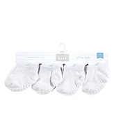 Hudson Baby Baby Boys Hudson Unisex Non-Skid No-Show Socks, White