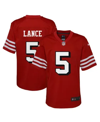 Big Boys Nike Trey Lance Scarlet San Francisco 49Ers Alternate Game Jersey