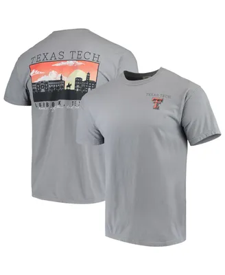 Men's Gray Texas Tech Red Raiders Team Comfort Colors Campus Scenery T-shirt