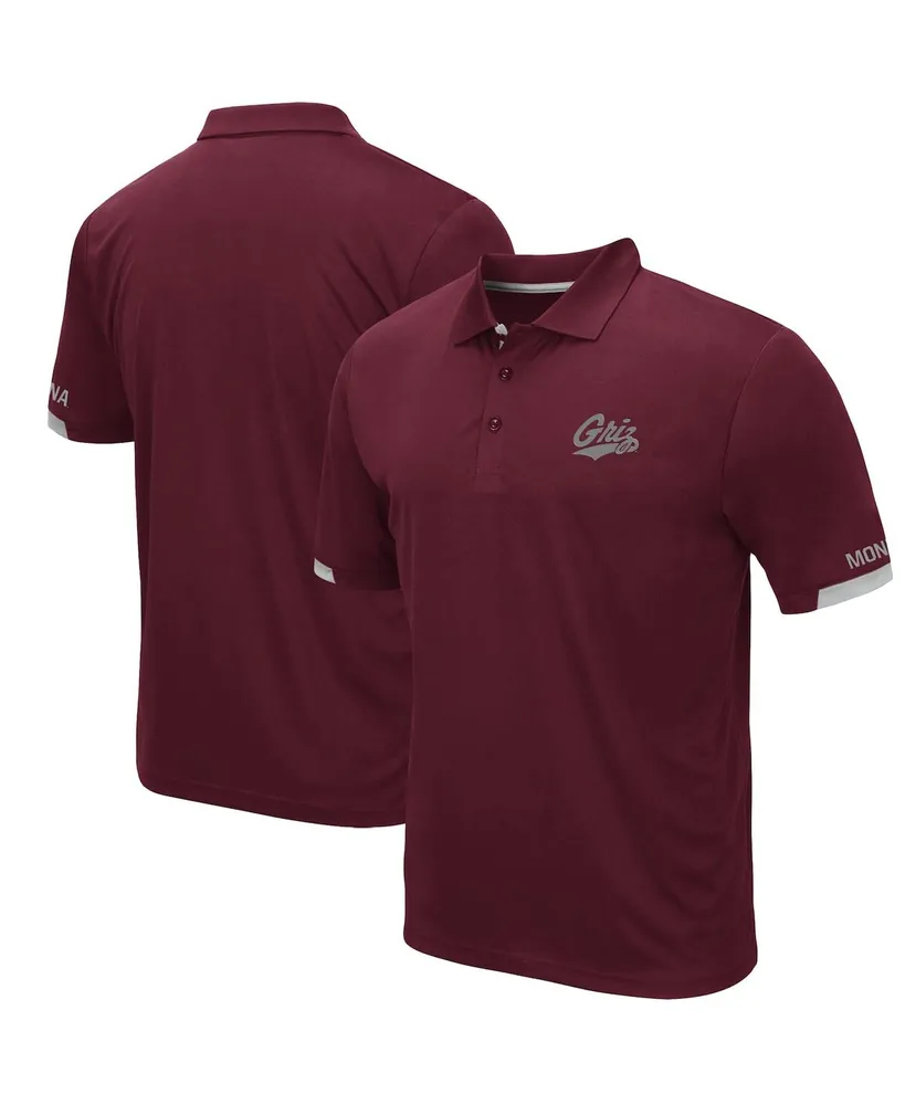 Men's Colosseum Maroon Montana Grizzlies Logo Santry Polo Shirt