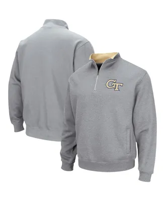 Men's Colosseum Heathered Gray Ga Tech Yellow Jackets Tortugas Team Logo Quarter-Zip Jacket