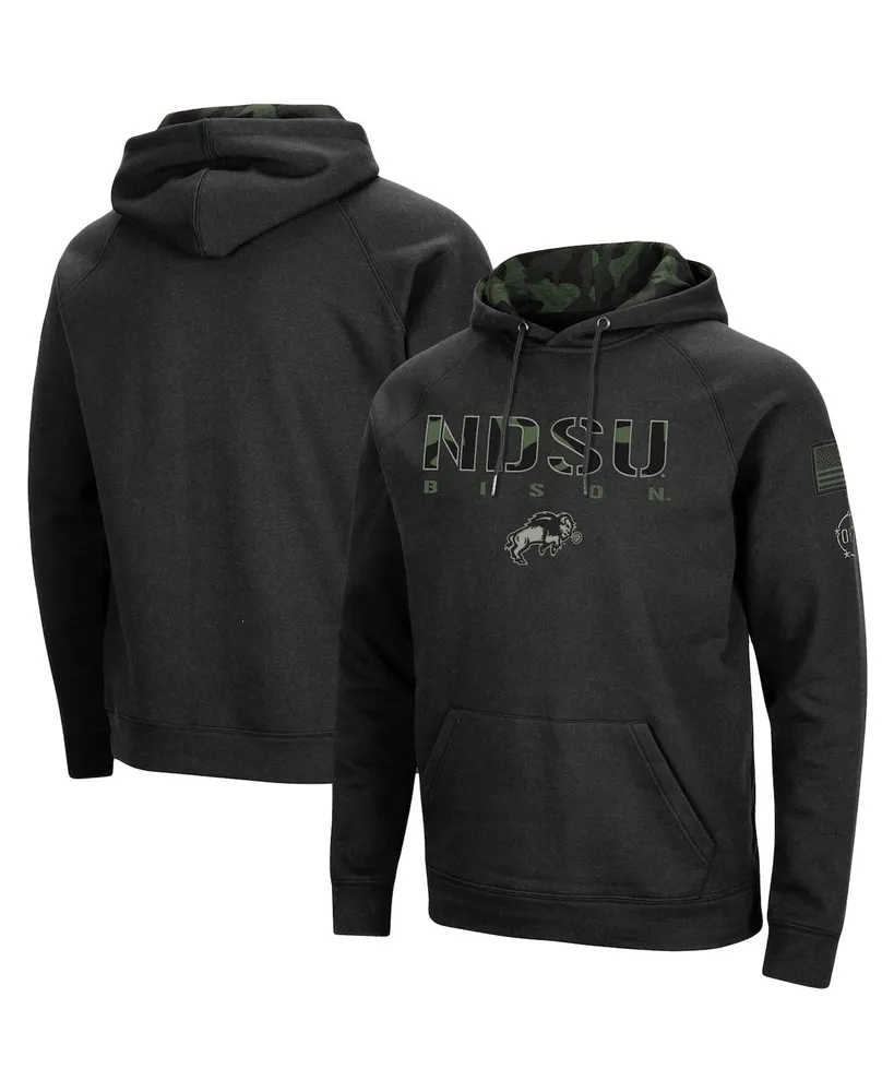 Men's Colosseum Black Ndsu Bison Oht Military-Inspired Appreciation Camo Pullover Hoodie