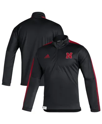 Men's adidas Black Nebraska Huskers 2021 Sideline Quarter-Zip Jacket