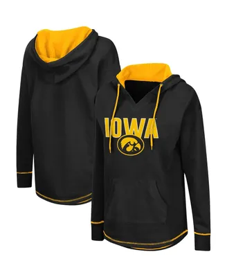 Women's Colosseum Black Iowa Hawkeyes Tunic Pullover Hoodie