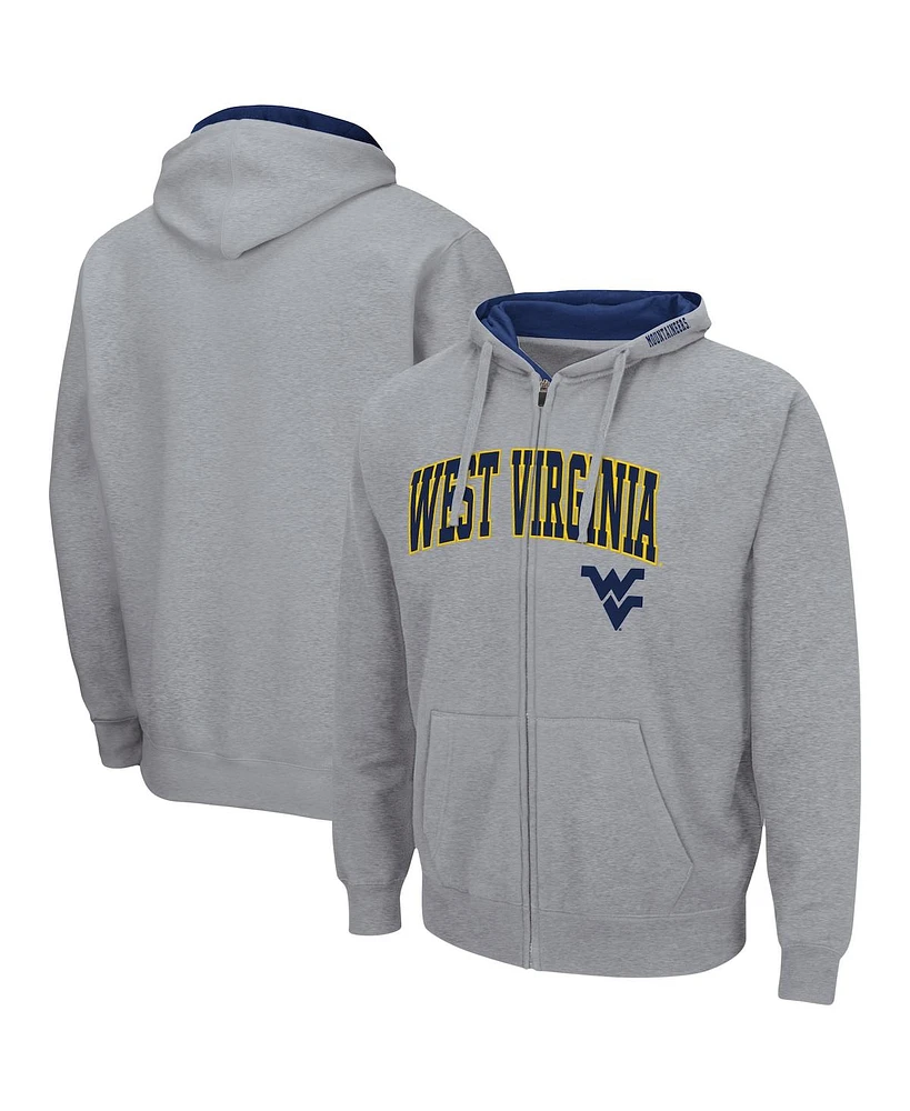 Men's Colosseum West Virginia Mountaineers Arch and Logo 3.0 Full-Zip Hoodie