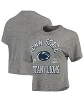 Women's Pressbox Gray Penn State Nittany Lions Bishop Tri-Blend Knobi Crop T-shirt