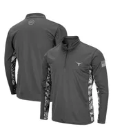 Men's Colosseum Charcoal Texas Longhorns Oht Military-Inspired Appreciation Digital Camo Quarter-Zip Jacket