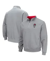 Men's Colosseum Heathered Gray Nc State Wolfpack Tortugas Team Logo Quarter-Zip Jacket