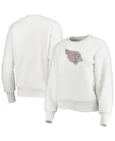 Women's Touch White Arizona Cardinals Milestone Tracker Pullover Sweatshirt