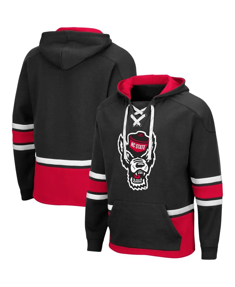 Men's Colosseum Black Nc State Wolfpack Lace Up 3.0 Pullover Hoodie