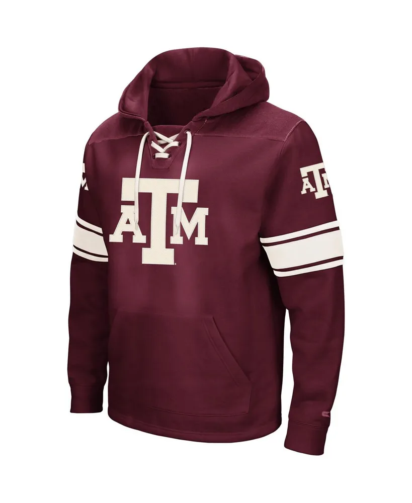Men's Colosseum Maroon Texas A&M Aggies 2.0 Lace-Up Logo Pullover Hoodie