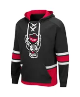 Men's Colosseum Black Nc State Wolfpack Lace Up 3.0 Pullover Hoodie