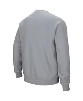 Men's Colosseum Heathered Gray Byu Cougars Team Arch Logo Tackle Twill Pullover Sweatshirt