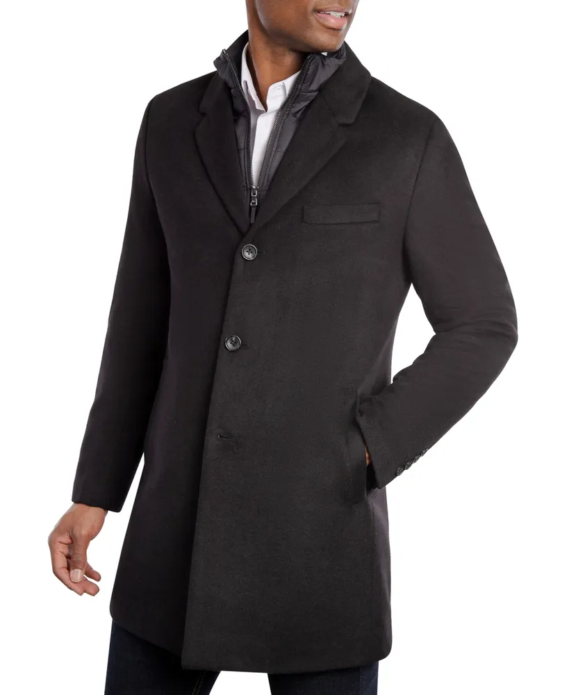 Michael Kors Men's Water-Resistant Slim-Fit Overcoat with Zip-Out Liner