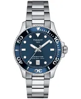 Tissot Unisex Seastar Silver-Tone Stainless Steel Bracelet Watch 36mm