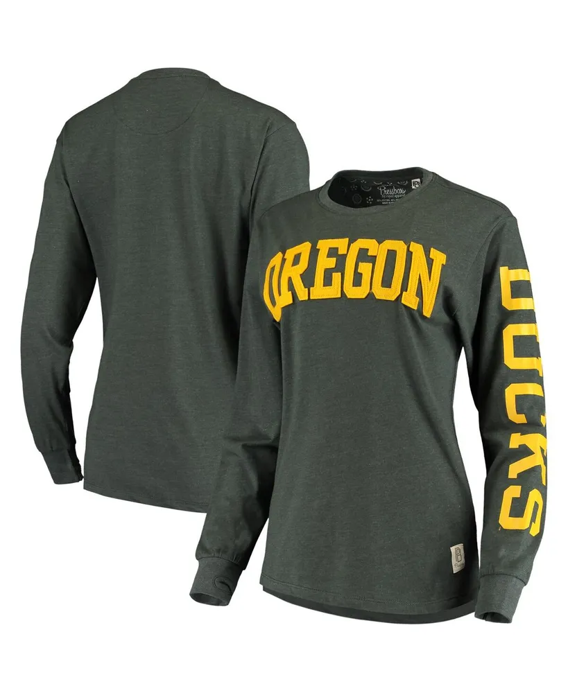 Women's Pressbox Green Oregon Ducks Two-Hit Canyon Long Sleeve T-shirt