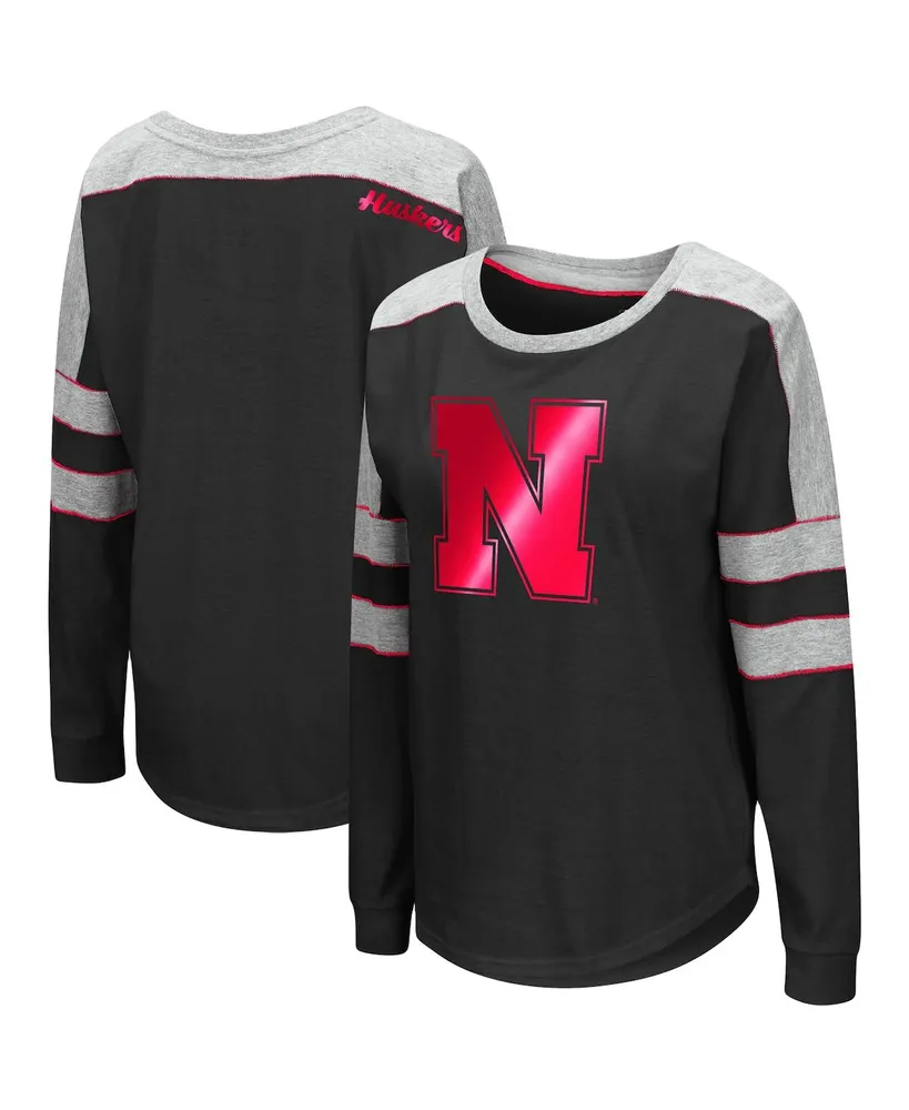 Women's Colosseum Black Nebraska Huskers Trey Dolman Long Sleeve T-shirt