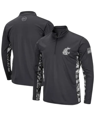 Men's Colosseum Charcoal Washington State Cougars Oht Military-Inspired Appreciation Digi Camo Quarter-Zip Jacket