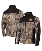 Men's Dunbrooke Realtree Camo and Black Cleveland Browns Circle Hunter Softshell Full-Zip Jacket