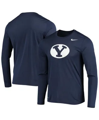 Men's Nike Navy Byu Cougars School Logo Legend Performance Long Sleeve T-shirt