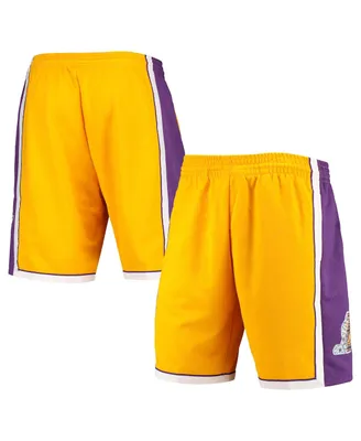 Men's Mitchell & Ness Gold Los Angeles Lakers 2009 Hardwood Classics 75th Anniversary Swingman Shorts