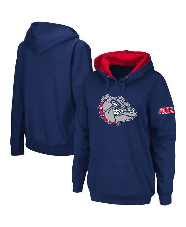 Women's Navy Gonzaga Bulldogs Team Big Logo Pullover Hoodie