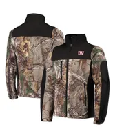 Men's Dunbrooke Realtree Camo and Black New York Giants Circle Hunter Softshell Full-Zip Jacket