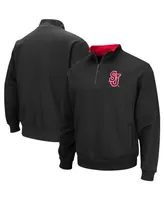 Men's Colosseum Black St. John's Red Storm Tortugas Logo Quarter-Zip Jacket