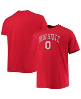 Men's Champion Scarlet Ohio State Buckeyes Big and Tall Arch Over Wordmark T-shirt