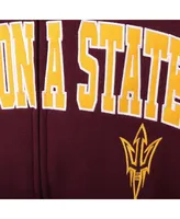 Big Boys Maroon Arizona State Sun Devils Applique Arch & Logo Full-Zip Hoodie