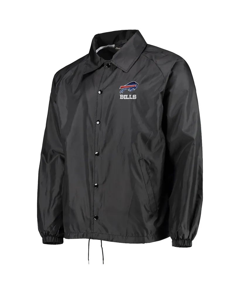 Men's Dunbrooke Black Buffalo Bills Coaches Classic Raglan Full-Snap Windbreaker Jacket