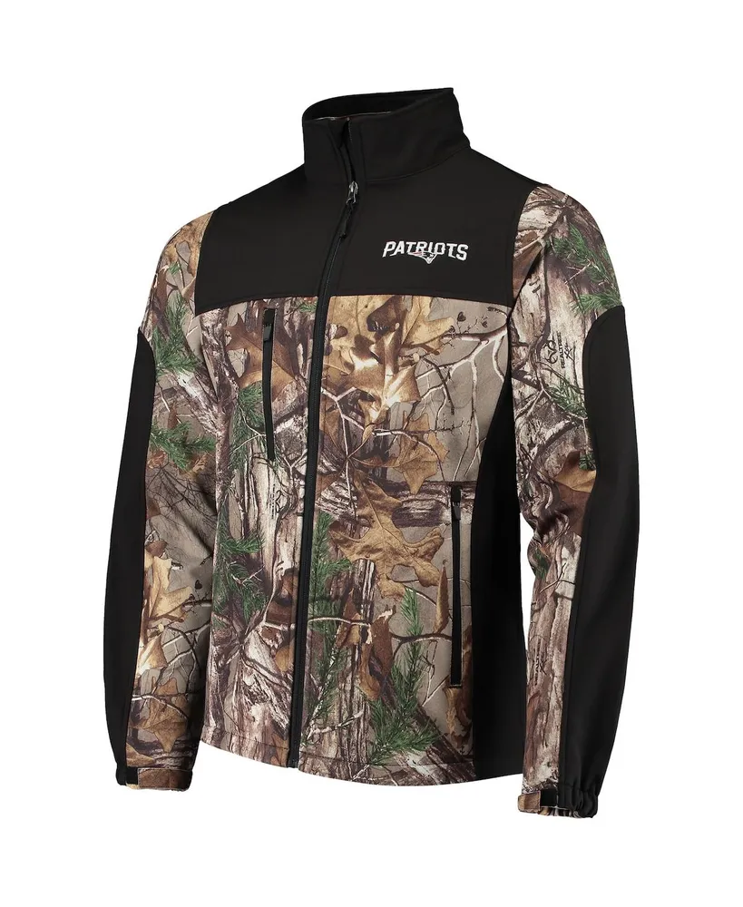 Men's Dunbrooke Realtree Camo and Black New England Patriots Circle Hunter Softshell Full-Zip Jacket