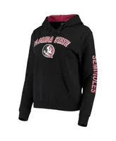 Women's Colosseum Black Florida State Seminoles Loud and Proud Pullover Hoodie