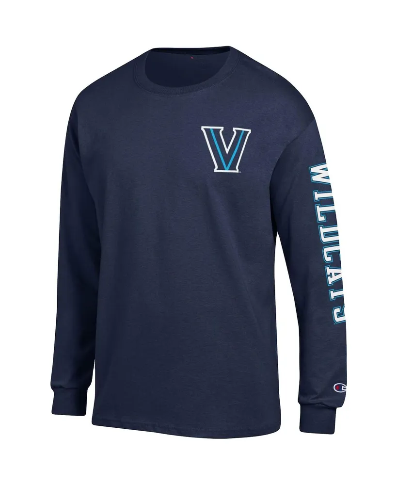 Men's Champion Navy Villanova Wildcats Team Stack Long Sleeve T-shirt