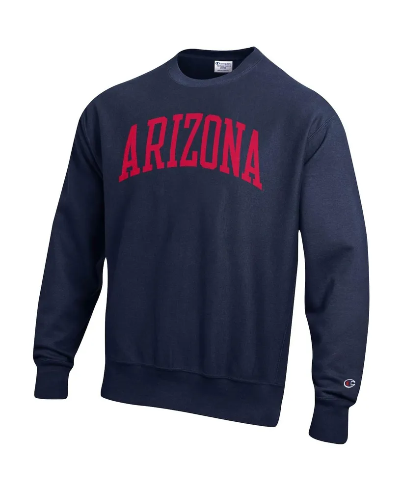 Men's Champion Navy Arizona Wildcats Arch Reverse Weave Pullover Sweatshirt